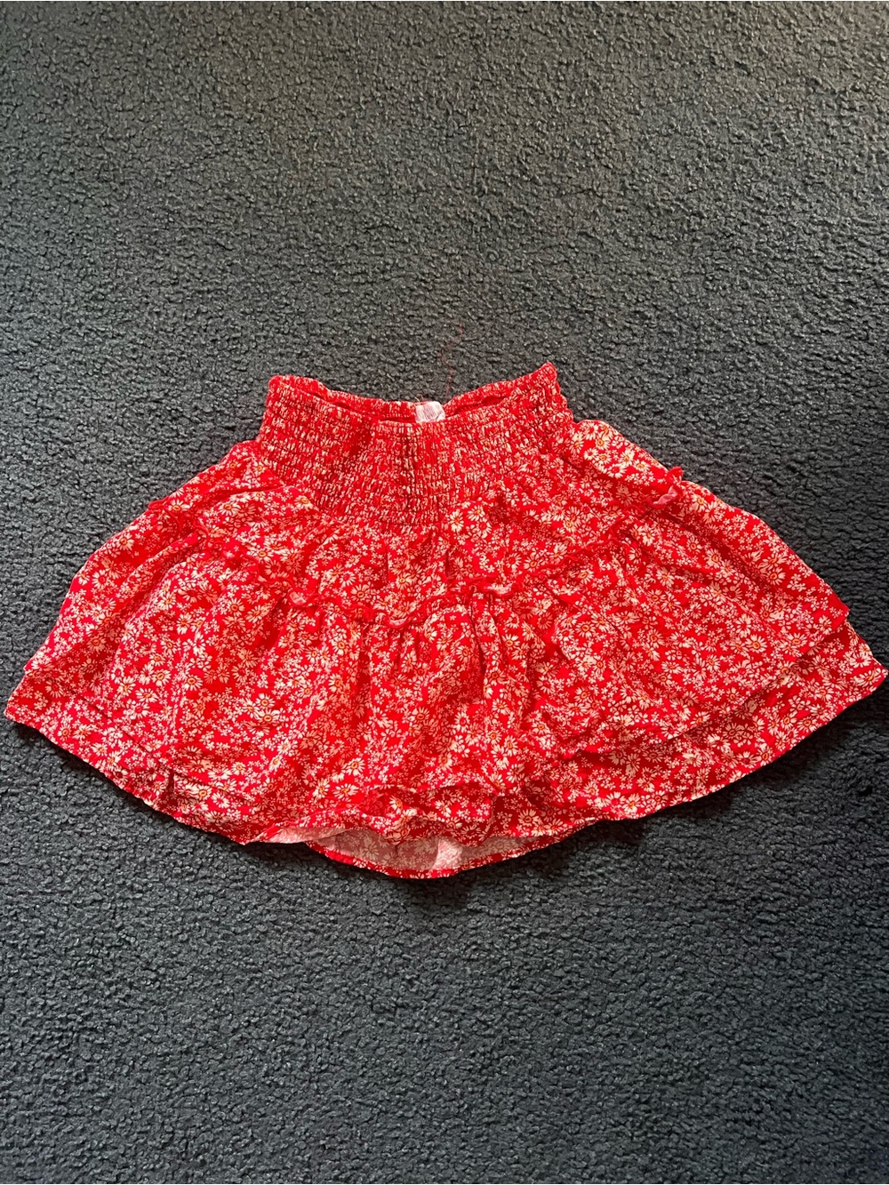 Sienna Sky Red Floral Smocked Waist Circle Skirt